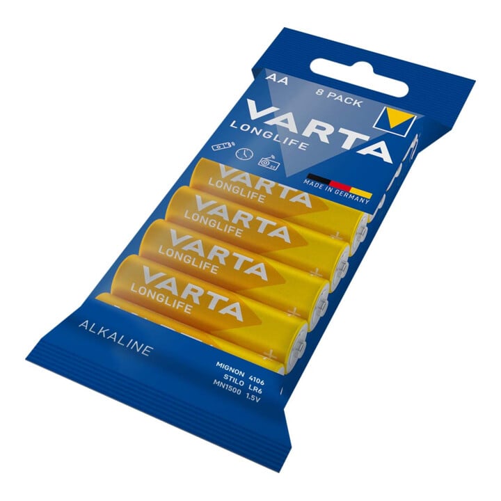 VARTA Batterie LONGLIFE AA, 8-er Folie