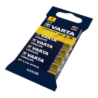 VARTA Batterie Longlife AAA, pack de 8 filmé