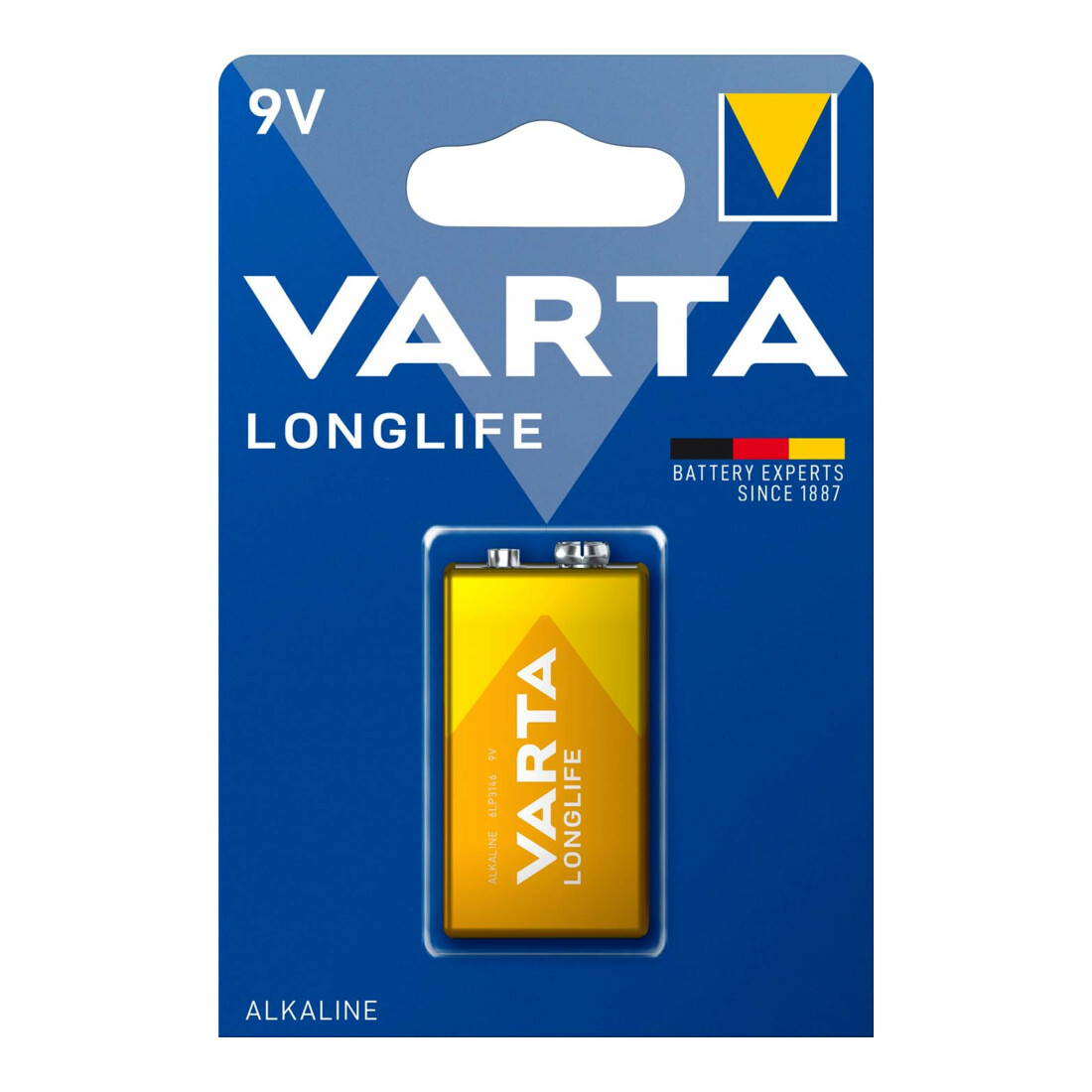Varta Batterie Longlife E E-Block, 6LR61, Al-Mn 4122 Bli.1