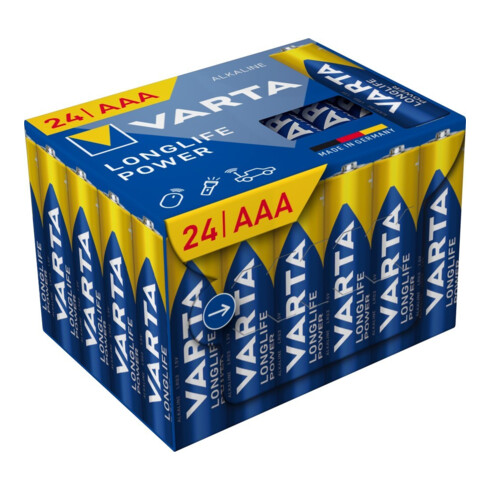 VARTA Batterie Longlife Power AAA 24 pièces Cube