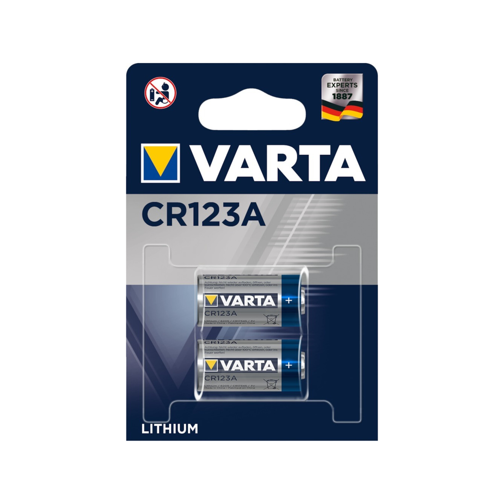 VARTA Batterie Profess. CR123A 2er Blister, 3,0V