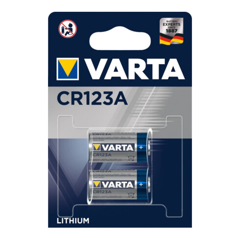 VARTA Batterie Professionnelle CR123A 2 pcs Blister, 3,0 V