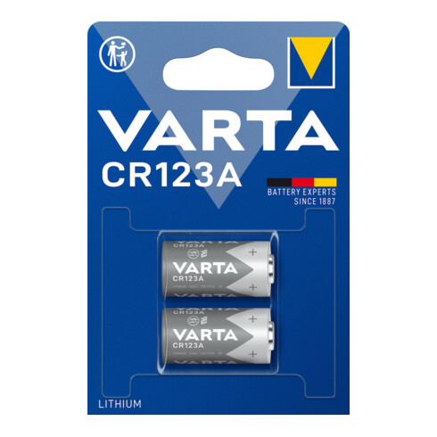 VARTA Batterie Professionnelle CR123A 2 pcs Blister, 3,0 V