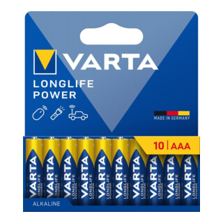 VARTA Batterij Longlife Power AAA 10 stuks verpakking