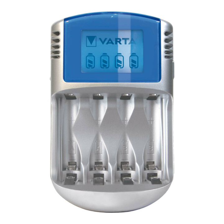 Varta Chargeur Varta LCD avec 4 piles AA+12V+USB 57070(4x5716)