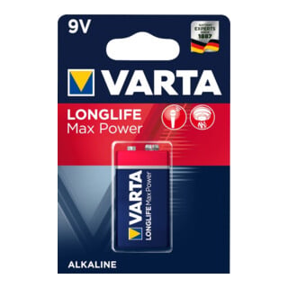 Varta Cons.Varta Batterie Longl.MaxPow. E E-Block, 6LR61,Al-Mn 4722 Bli.1