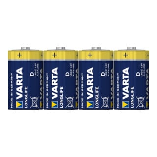 VARTA Longlife Extra Mono /D/LR20 4er Folie, 1,5V