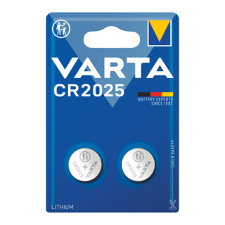 VARTA Pile bouton / Pile spéciale CR2025, Type: CR2025