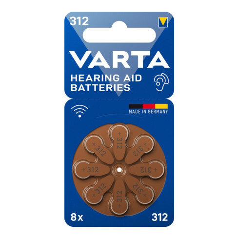 VARTA Pile pour appareils auditifs 312 Blister 8