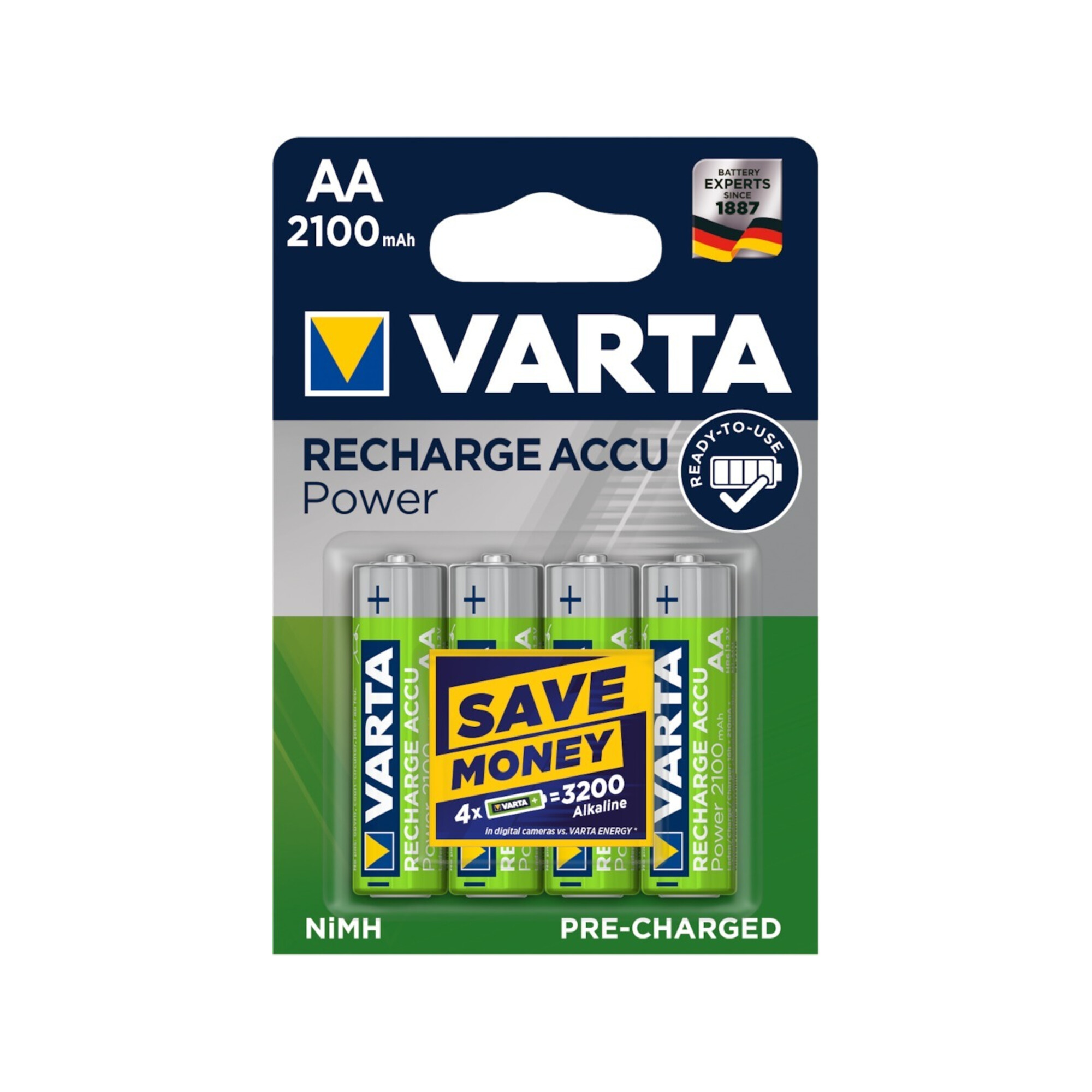 VARTA Power Accu R2U Mignon AA, HR06, 2100 mAh