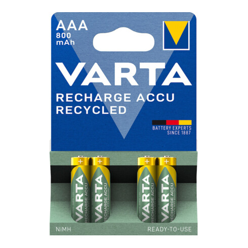 VARTA RECHARGE ACCU AAA 800mAh blister de 4 pièces