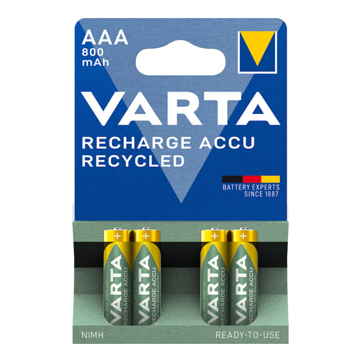 VARTA RECHARGE ACCU AAA 800mAh blister de 4 pièces