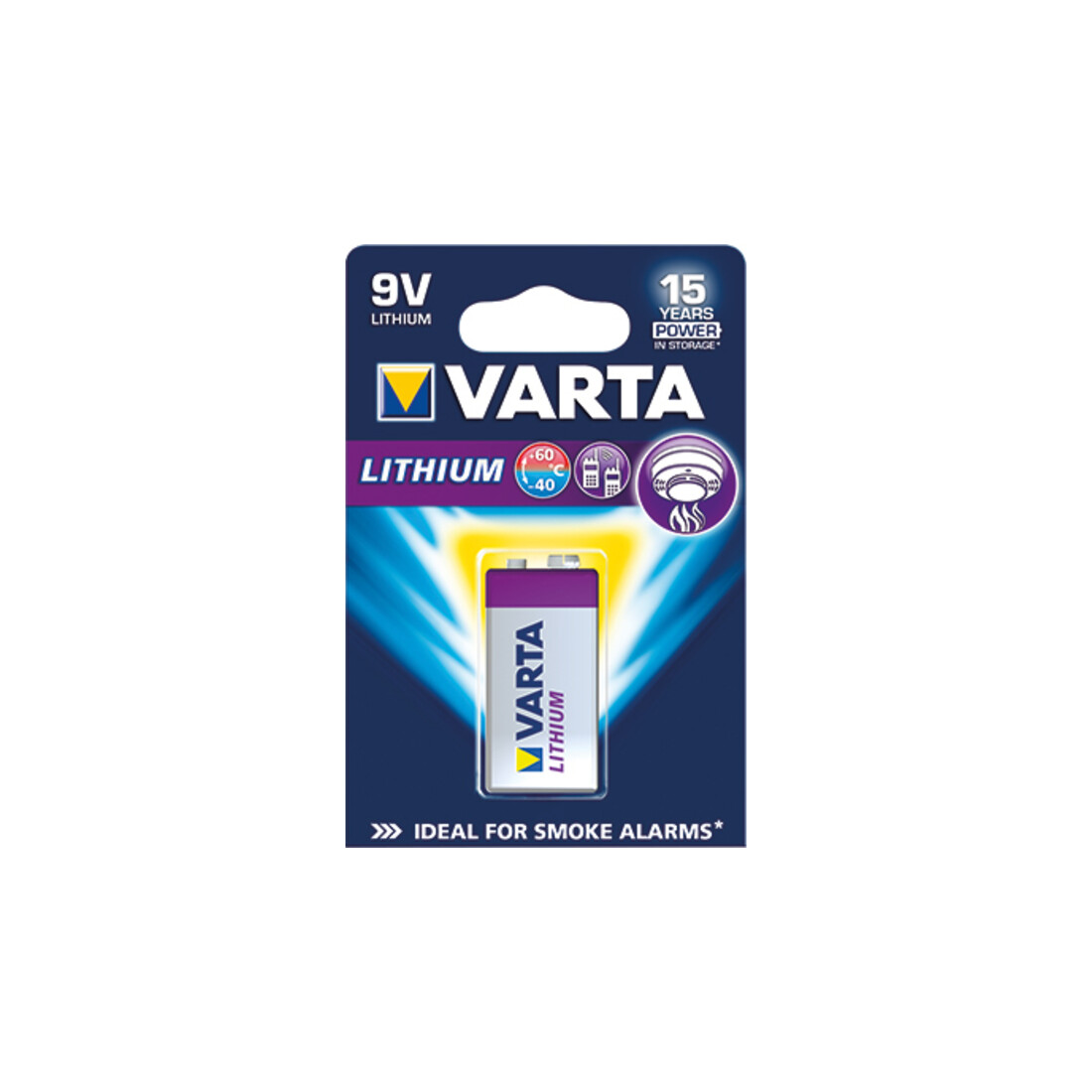 Varta Spezialbatterie 9V 1200mAh 6122 26,5x492x17,5mm Lithium