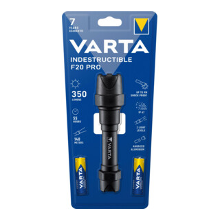 Varta Varta Lampe de poche LED F20 Pro 2AA avec piles IndestructibleF20Pro