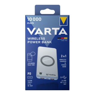 Varta Wireless Power Bank 10000mA mit Ladekabel 57913