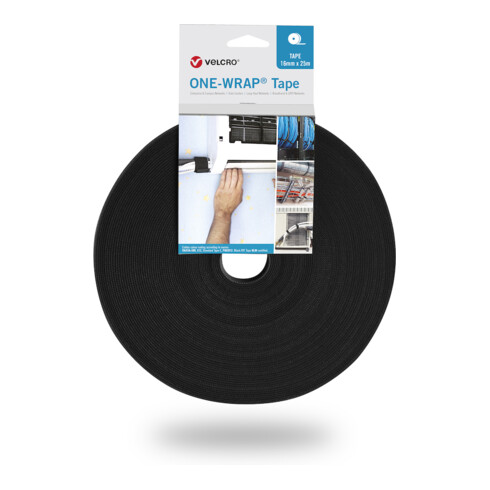 VELCRO Attaches-câbles adhésives ONE-WRAP® 13 mm x 50 m, noir