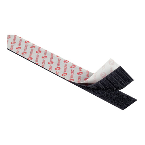 VELCRO Bande auto-agrippante usage général 25m Crochets + Boucle 20mm Noir
