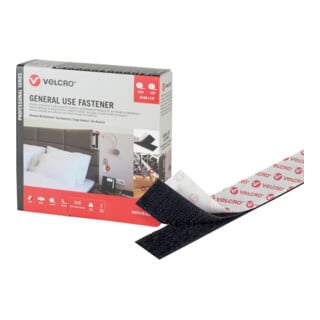 VELCRO Klettband General Use Fastener 5m Hakenband+Flauschband 20mm Schwarz