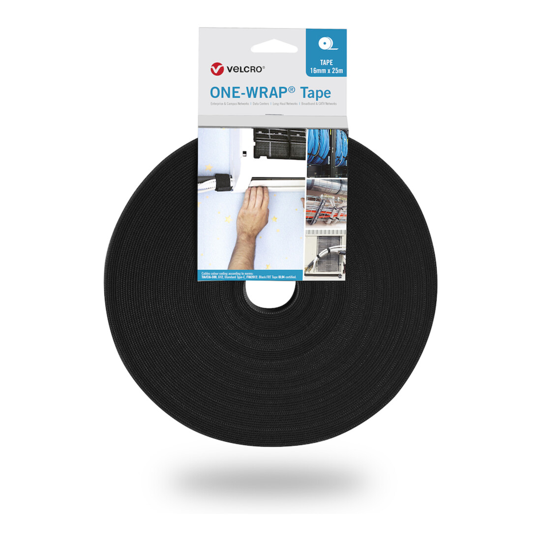 VELCRO Klettkabelbinder ONE-WRAP® Tape 20mm x 25m, schwarz