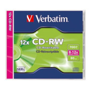 Verbatim CD-RW 43148 8-12x 700MB 80Min. Jewelcase 10 St./Pack.
