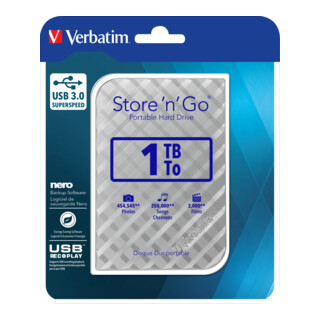 Verbatim Festplatte 1TB USB3.0 Extern,6,35cm(2,5Z) 53197