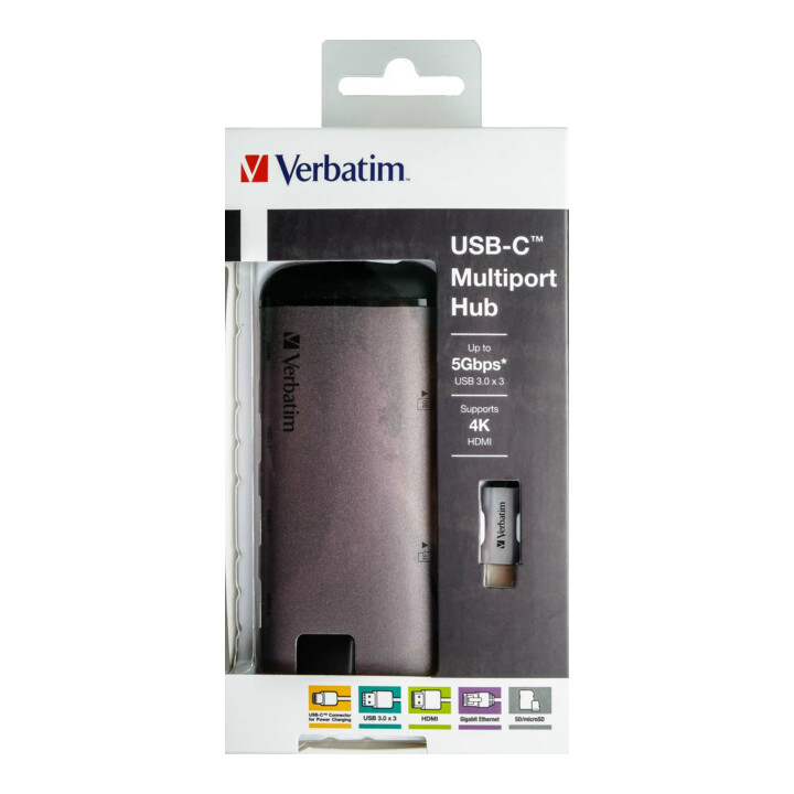 Verbatim Hub USB-C 3xUSB3.0, 1xHDMI4K 49142