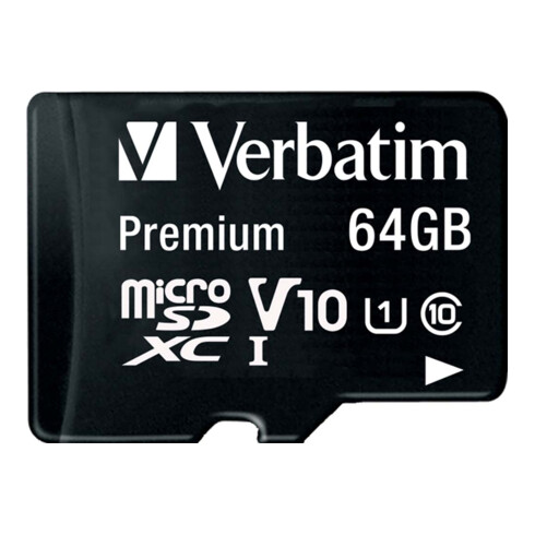 Verbatim microSDXC Card 64GB Class 10,UHS-I 44084