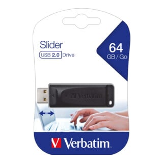 Verbatim USB-Stick 64GB USB 2.0 schwarz 59 x 21 x 11mm