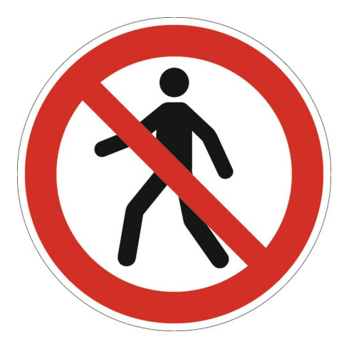 Verbotszeichen ASR A1.3/DIN EN ISO 7010 Fußgänger verboten Folie