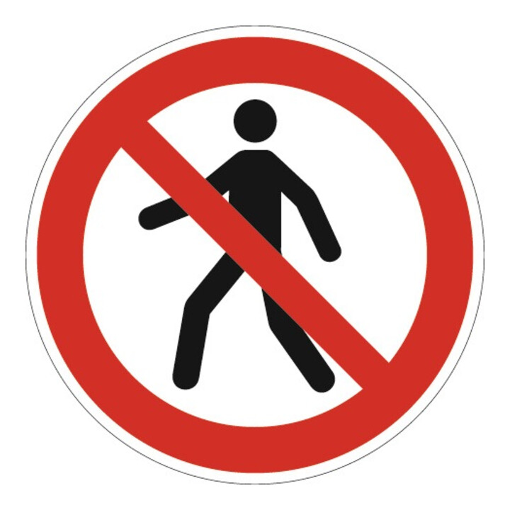 Verbotszeichen ASR A1.3/DIN EN ISO 7010 Fußgänger verboten Ku.