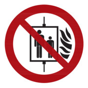 Verbotszeichen Aufzug im Brandfall nicht benutzen, Typ: 03030