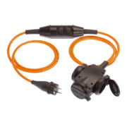 Verlängerung, PRCD-S, 3m Kabel H07BQ-F3G2,5 orange IP 44, 3-Wege-Kupplung mit