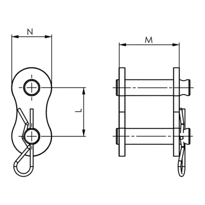 Verschlussglied Nr.6540V Gr.M16 m.Federstecker AMF