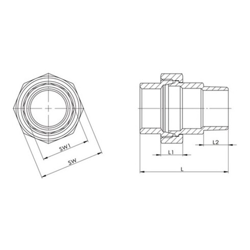 Verschraubung EN 10226-1 NPS 1/8 Zoll kon.dichtend 42mm 12mm 12mm SPRINGER