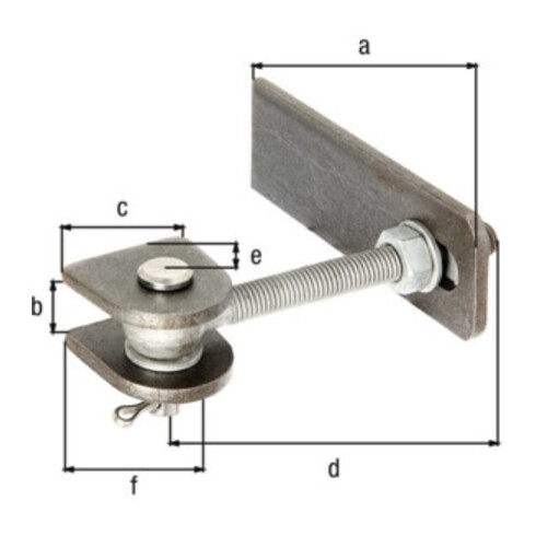 Verstellbares Torband 135x19x44x120x 25x45x12x6mm STA roh Btl.GAH
