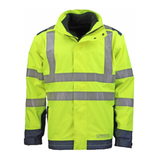 Veste ctre intemp., flammes et avert. taille XL jaune/bleu 98 % polyester / 2 %