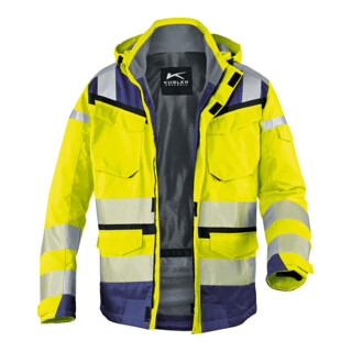 Kübler Veste de pluie REFLECTIQ SYMPATEX® PSA 2 jaune de sécurité/bleu foncé Forme 1307