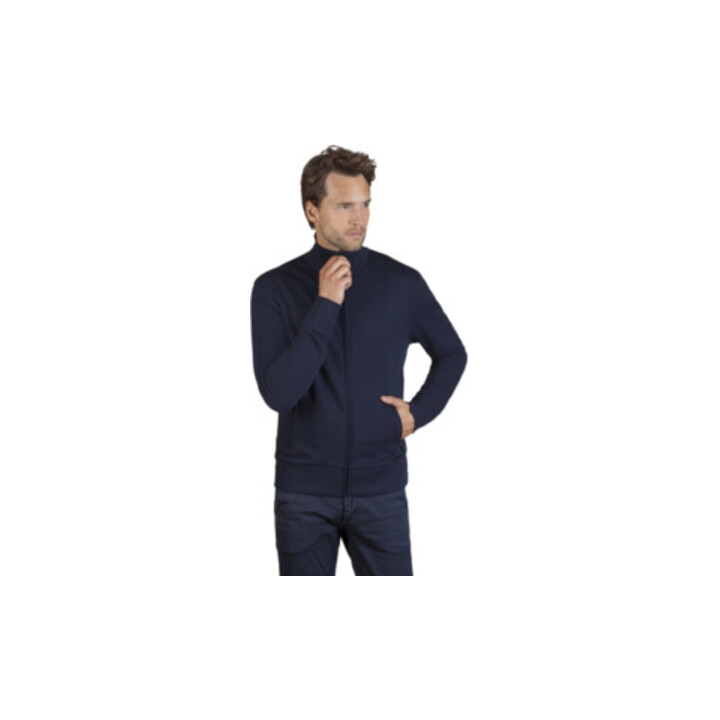 Veste en sweat p. hommes taille L marine 100 % CO Promodoro