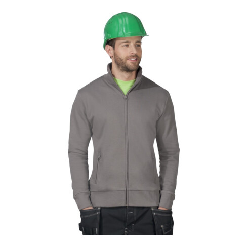 Veste en sweat p. hommes taille M gris acier 100 % CO Promodoro