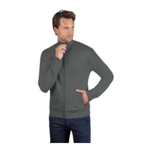 Veste en sweat p. hommes taille M gris acier 100 % CO Promodoro