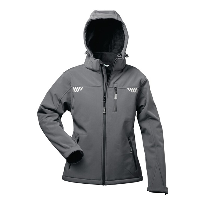 Veste softshell p. femmes Hestia taille 44 gris/noir 96 % PES / 4 % EL