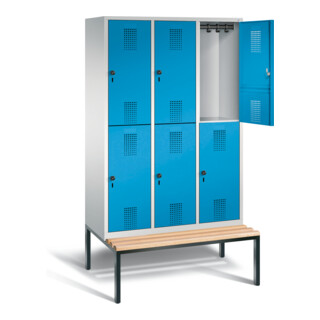 Vestiaire à deux étages C+P Evolo, H2090xL1200xP815mm, 48350-32|S10048