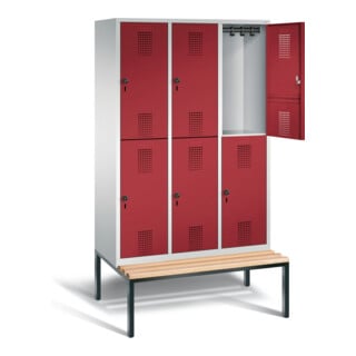Vestiaire à deux étages C+P Evolo, H2090xL1200xP815mm, 48350-32|S10050
