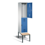 Vestiaire à deux étages C+P Evolo, H2090xL420xP815mm, 48350-12|S10021