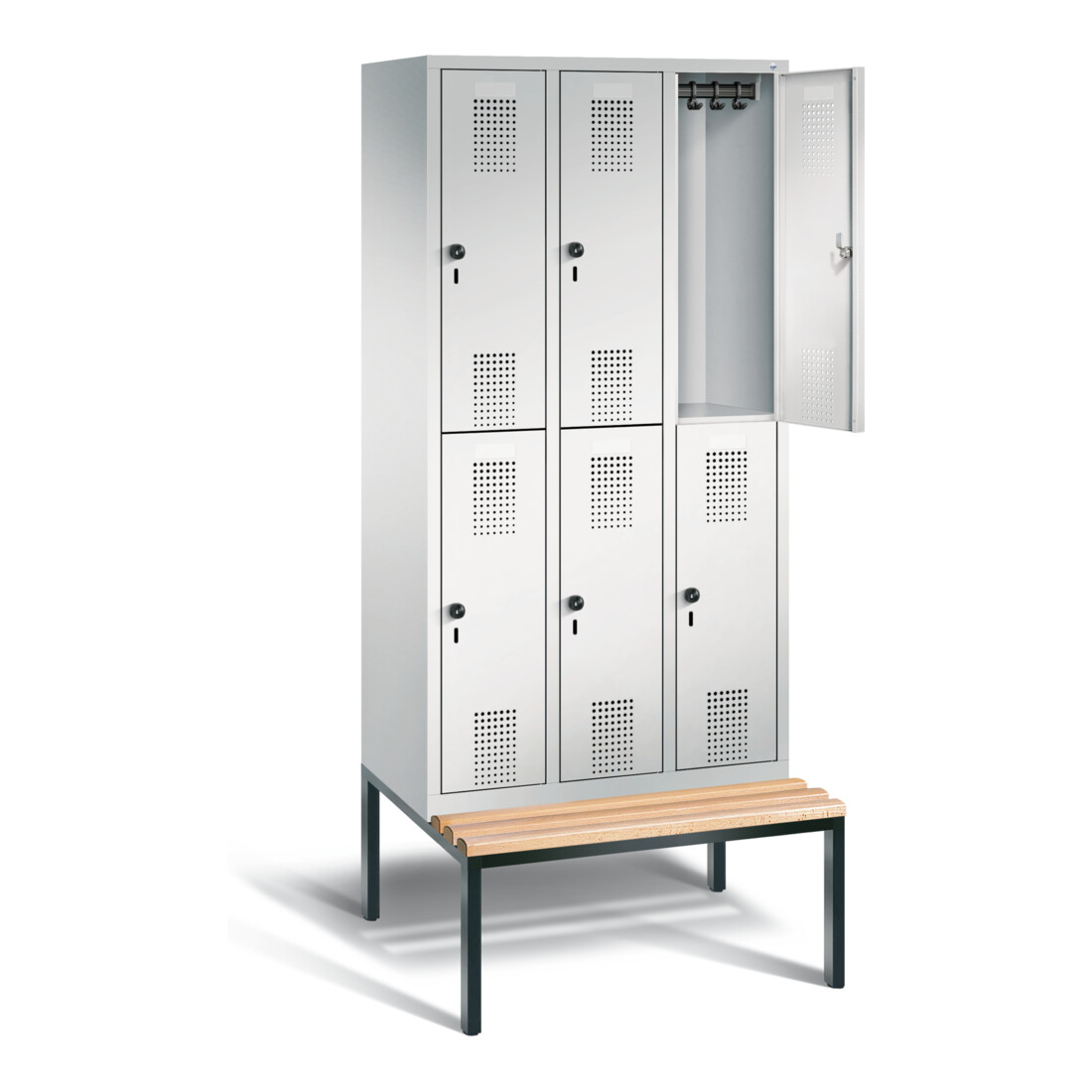 Vestiaire à deux étages C+P Evolo, H2090xL900xP815mm, 48350-30|S10021