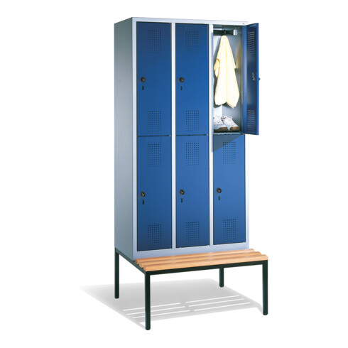 Vestiaire à deux étages C+P Evolo, H2090xL900xP815mm, 48350-30|S10111