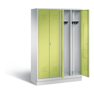 C+P Armoire Classic noir et blanc, H1800×I1190×P500 mm, façade vert viride, corps gris clair (8022-40)