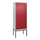C+P Armoire à casiers Classic PLUS, cadre, verrou de sécurité rotatif noir et blanc