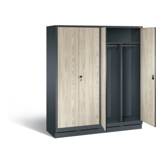 Vestiaire noir et blanc C+P Evolo, H1800xL1590xP500mm, 48022-42|S10073