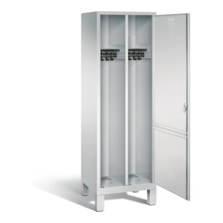 C+P Armoire à casiers Evolo noir et blanc, H1850×I610×P500 mm, façade gris clair, corps gris clair (48210-20)